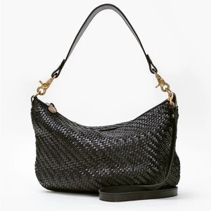 Clare V. Moyen Messenger - Black Leather Zig Zag